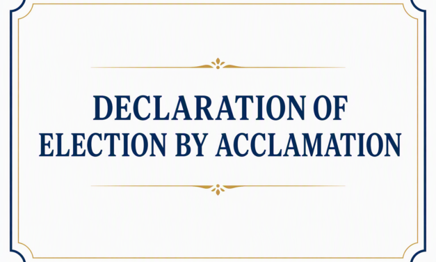 Declaration of election by acclamation